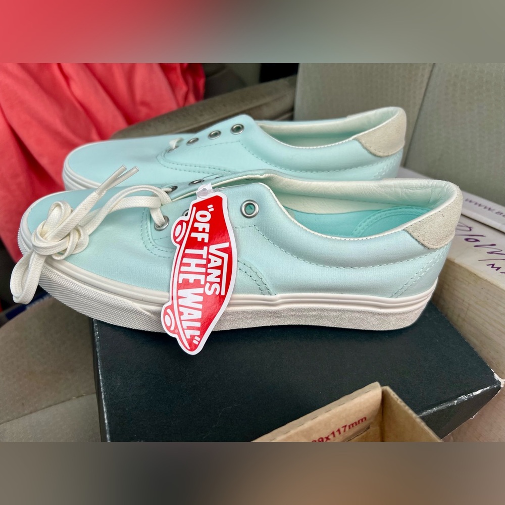 Vans Aqua Canvas Sneakers with White Accents